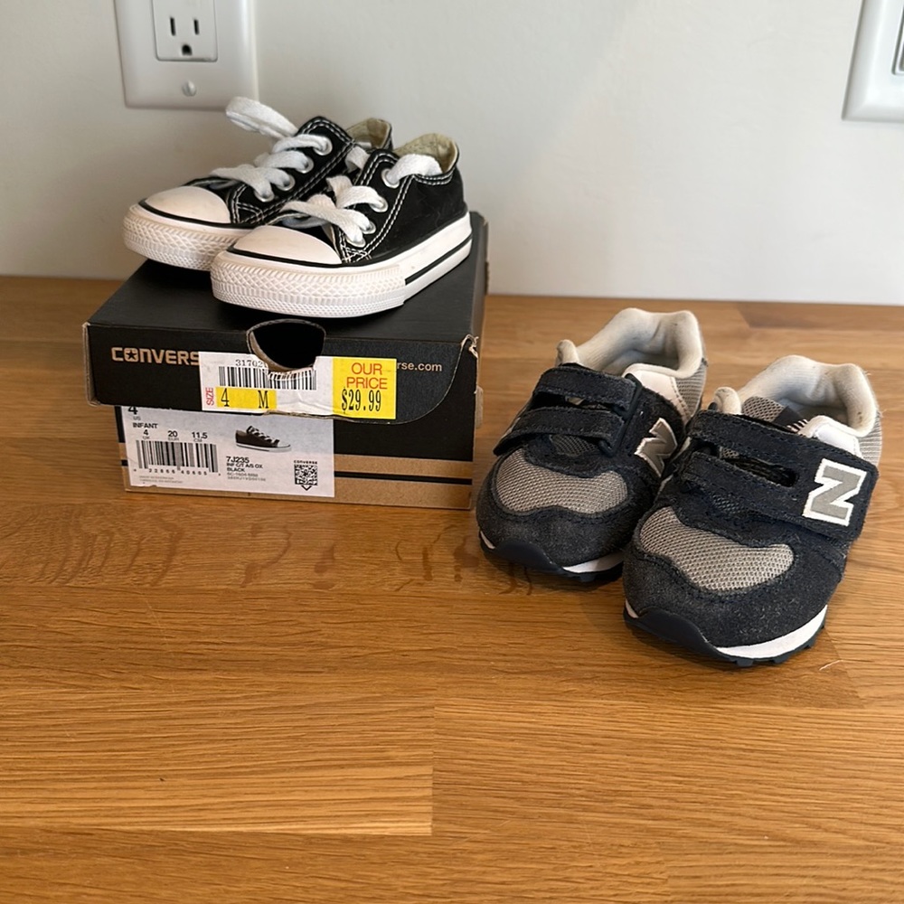 New Balance and Converse Size 4 Baby Shoes